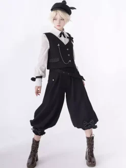 Gothic Lolita Ouji Fashion Bows Long Sleeves Blouse Shirt