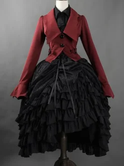 Gothic Lolita SK Jacquard White Ruffles Lolita Skirts