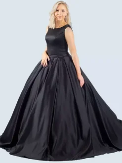 Gothic Black Wedding Dresses A-Line Sleeveless With Train Bridal Dress Free Customization