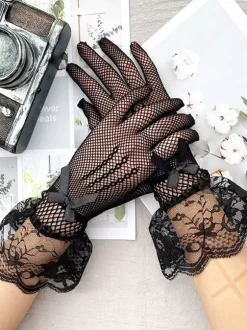 Gothic Lolita Accessories Black Lace Lace Accessory Polyester Fiber Miscellaneous