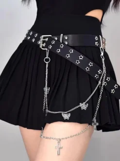 Gothic Lolita Accessories White Chains Stars Print butterfly Pattern Sash Miscellaneous