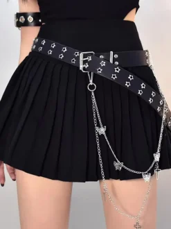 Gothic Lolita Accessories White Chains Stars Print butterfly Pattern Sash Miscellaneous