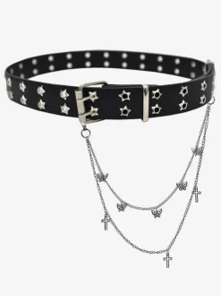 Gothic Lolita Accessories White Chains Stars Print butterfly Pattern Sash Miscellaneous