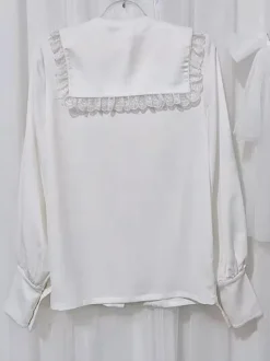 Gothic Lolita Blouses Ruffles Lace Long Sleeves Blouse Lolita Top White Lolita Shirt