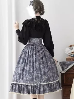 Gothic Lolita Blouses Ruffles Lace Long Sleeves Blouse Lolita Top Lace Ecru White Lolita Shirt