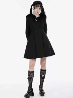 Gothic Lolita Coats Black Polyester Overcoat Coat Fall Lolita Outwears