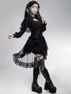 Gothic Lolita Dresses Bows Ruffles White White