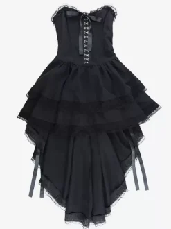 Gothic Lolita Dresses Lace Ruffles Black Black