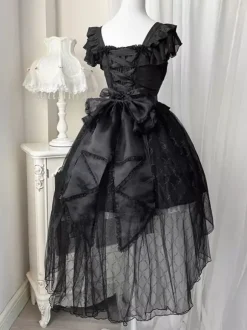 Gothic Lolita Dresses Rose Lace Black Black