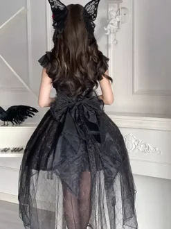Gothic Lolita Dresses Rose Lace Black Black