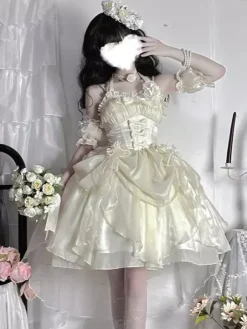 Gothic Lolita Dresses Ruffles Bows Black JSK Gorgeous French Romantic Lolita Princess Dress