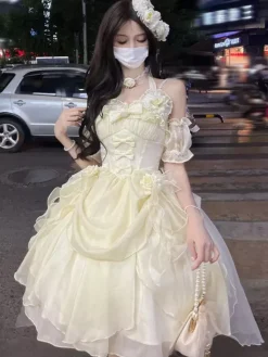 Gothic Lolita Dresses Ruffles Bows Black JSK Gorgeous French Romantic Lolita Princess Dress