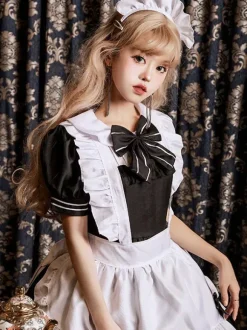 Gothic Lolita Dresses Ruffles Bows Black Black