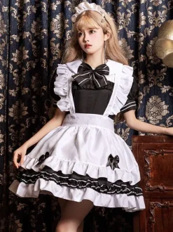Gothic Lolita Dresses Ruffles Bows Black Black