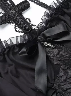 Gothic Lolita Dresses Ruffles Jacquard Black Black