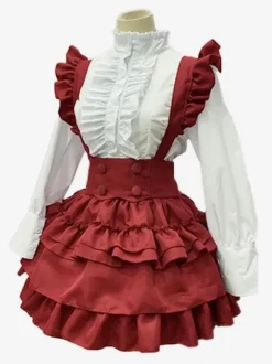 Gothic Lolita Dresses Ruffles Red Red