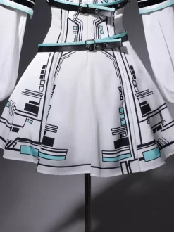 Gothic Lolita Dress Future Battle Princess Punk Tech Style JSK With Headpiece And Arm Sleeves