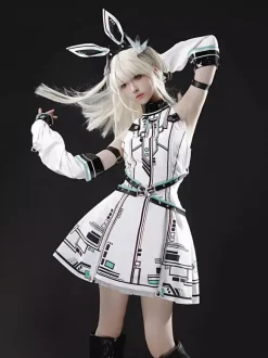 Gothic Lolita Dress Future Battle Princess Punk Tech Style JSK With Headpiece And Arm Sleeves