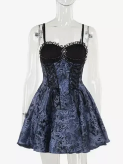 Gothic Lolita Floral Pattern Slip Dress And Lace Smock Set Cosplay Suit