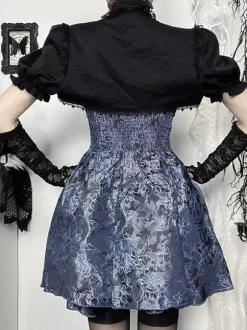 Gothic Lolita Floral Pattern Slip Dress And Lace Smock Set Cosplay Suit