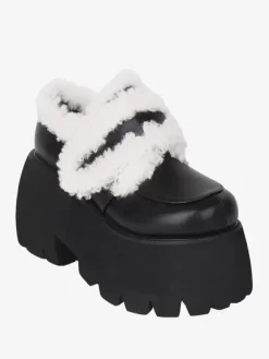 Gothic Lolita Footwear Black PU Leather Wedge Heel Lolita Pumps