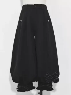 Gothic Lolita Ouji Fashion Bloomers Black Ruffles Cropped Shorts