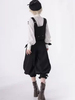 Gothic Lolita Ouji Fashion Bloomers Black Ruffles Cropped Shorts