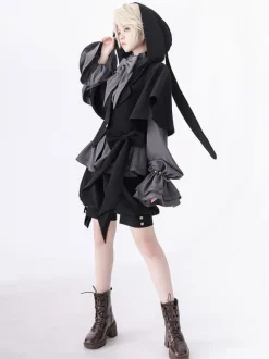 Gothic Lolita Rabbit Hunting Retro Lolita Rabbit Ears Hooded Jacket