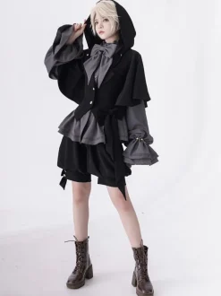 Gothic Lolita Rabbit Hunting Retro Lolita Rabbit Ears Hooded Jacket