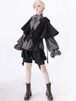 Gothic Lolita Rabbit Hunting Retro Lolita Rabbit Ears Hooded Jacket