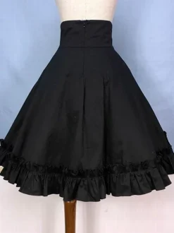 Gothic Lolita Skirt Burgundy Ruffles Lolita Skirts