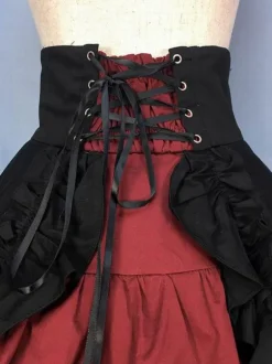 Gothic Lolita Skirt Burgundy Ruffles Lolita Skirts