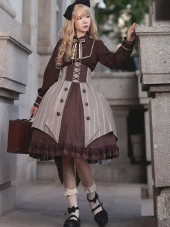 Gothic Lolita Skirt Infanta Coffee Brown Lolita Skirts
