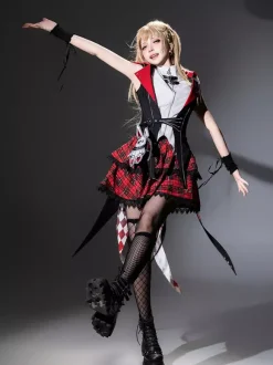 Gothic Lolita Suit Hooded Jacket And Blouse And Skirt Three-Piece Set Midnight Bunny Rock Gothic Lolita Suit