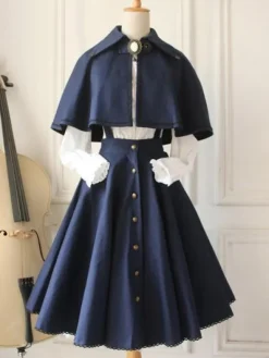 Gothic Lolita Vintage Cape Military Style Cross Regression Victorian Cape