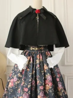 Gothic Lolita Vintage Cape Military Style Cross Regression Victorian Cape