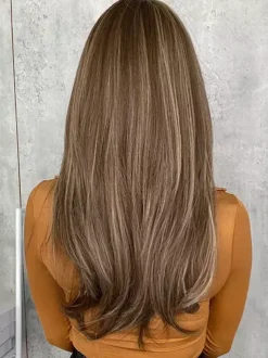 Gradual Long Straight Hair With Curtain Bangs Layered Full Head Synthetic Wig For Women 2026