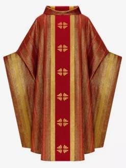 Green Gothic Chasuble Priest Vestment With Embroidered Cross For Church Mass Medieval Retro Liturgical Clergy Apparel