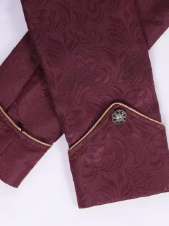Green Vintage Top Retro Buttons Long Sleeves Retro Costumes For Man Burgundy