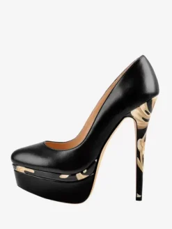 Grey Platform Pumps High Heel Round Toe Slip On Dress Shoes