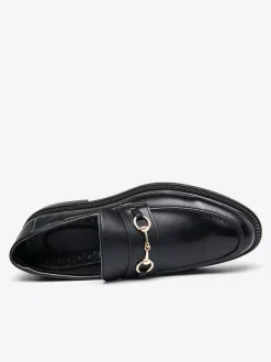 Groom Loafers Men Horsebit Loafers Slip-on Leather Chunky Round Toe Shoes