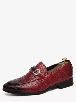 Groom Loafers Mens Bit Loafers Casual Moccasins Round Toe Leather Shoes