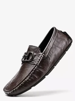 Groom Loafers Mens Horsebit Loafers Leather Slip-on Deck Shoes