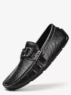 Groom Loafers Mens Horsebit Loafers Leather Slip-on Deck Shoes