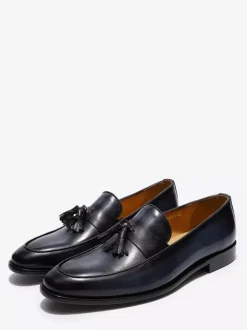 Groom Loafers Mens Tassel Loafers Genuine Leather Handcrafted Slip-On Dress Shoes