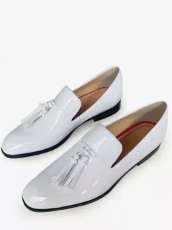 Groom Loafers Men's Tassel Loafers penny Shoes Slip-On Patent Leather Square Toe Prom Party Wedding Shoes