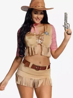 Halloween Costumes Light Brown Vintage Party Set Holidays Cowgirl Costumes