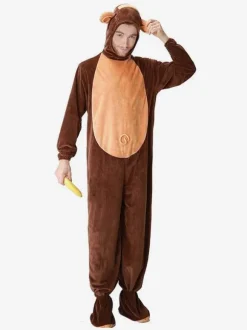 Halloween Costumes Men's Animal Costumes Deep Brown Monkey Winter Sleepwear Animal Costume Halloween onesie pajamas