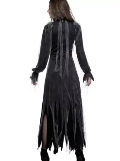 Halloween Costumes Woman's Zombie Black Dress Choker Tulle Halloween Holidays Costumes