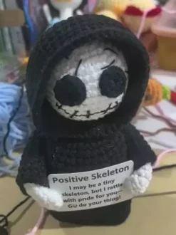 Halloween Crochet Plush Hollow Skeleton Bat And Pumpkin Amigurumi Handmade Gothic Decor